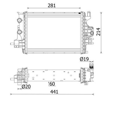 LADELUFTKÜHLER FÜR  RENAULT Clio V 19- Captur II 20- 1.5 DCI 214109135R RE883422