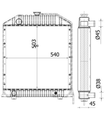 RADIATEUR ADAPTABLE POUR FIAT 55 85-55 95-55 90 100.90 5143884 5156059 S5156059