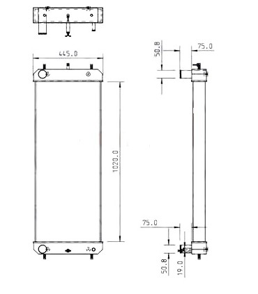 RADIATOR FOR HITACHI ZW220 ZW180.5 AJ31110000 YA00017801