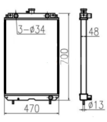 RADIATOR FOR KUBOTA U45 U-45 RD401-4230-4 RD401-42304 RD40142304
