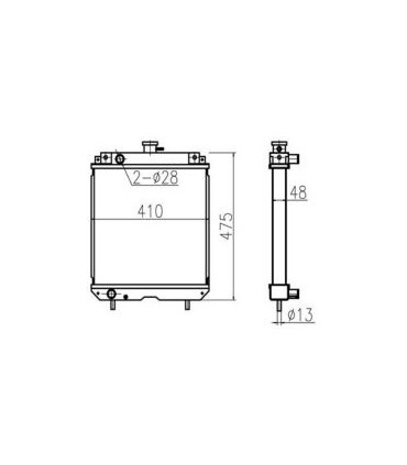 RADIATOR FOR KUBOTA T0430-16001 T043016001