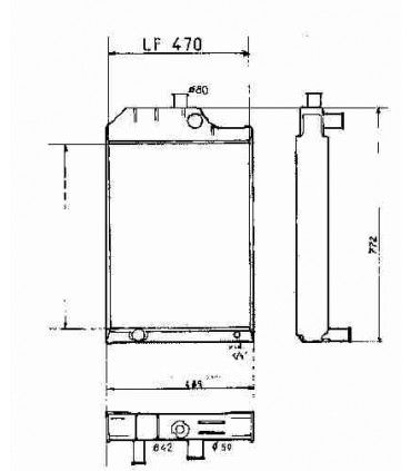 Radiateur eau pour TRACTEUR RENAULT AGRI 58.12 / 58.32 