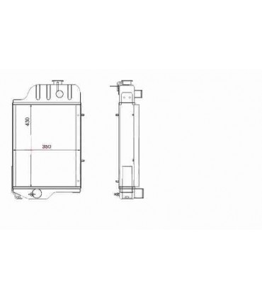 Radiateur eau pour TRACTEUR RENAULT AGRI 58.12 / 58.32 