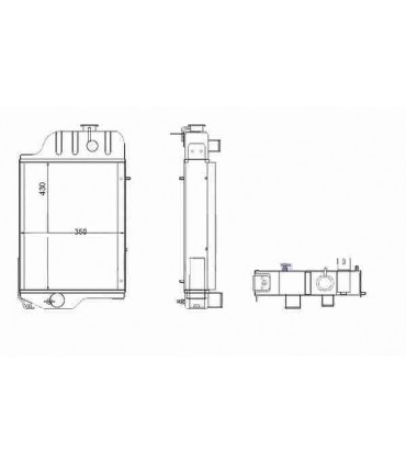 Radiateur moteur Tracteur  JOHN-DEERE 300-301-820-830-920-930-1130-1020-1030 AT20849