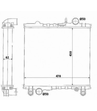 RADIATEUR EAU JOHN DEERE 1550-1750-1850-1850N-1850N-1950-1950N-1950-1950F
