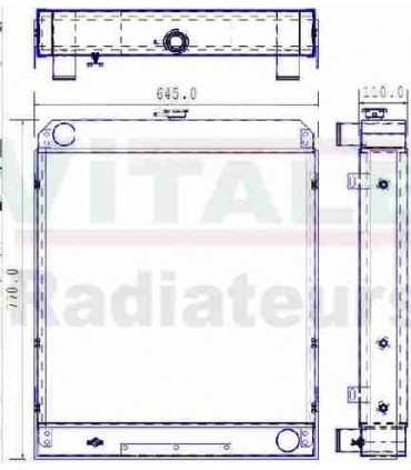 Radiatore dell'acqua JCB TP410-TP412-TP415-TP420-TP430