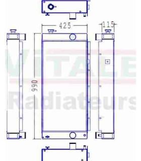 RADIATEUR EAU JCB JS130-JS175-JS210-JS220-JS235