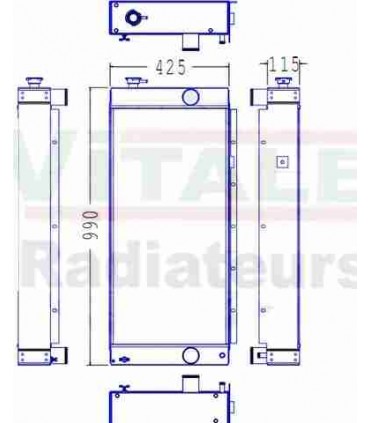 RADIATEUR EAU JCB JS130-JS175-JS210-JS220-JS235
