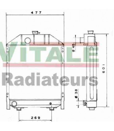 RADIATEUR EAU  MASSEY FERGUSON 154-174-184-194C-234-254-274-284-294C