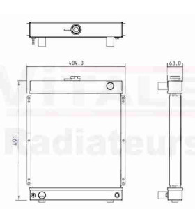 Radiateur eau pour TRACTEUR RENAULT AGRI 58.12 / 58.32 