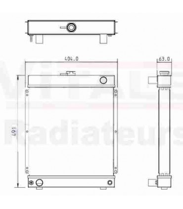 Radiateur eau pour TRACTEUR RENAULT AGRI 58.12 / 58.32 