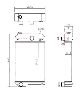 Radiateur eau pour TRACTEUR RENAULT AGRI 58.12 / 58.32 