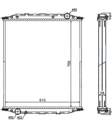 Radiateur  eau pour DAF CF 85
