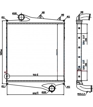  Radiateur eau pour SCANIA Série P 95-04 