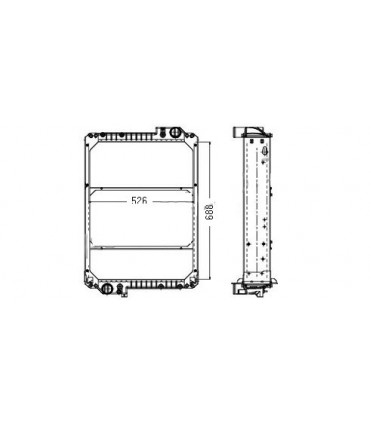 Radiateur eau pour Tracteur Renault Agri: R 551 /556 / R 651 / 652 / 681