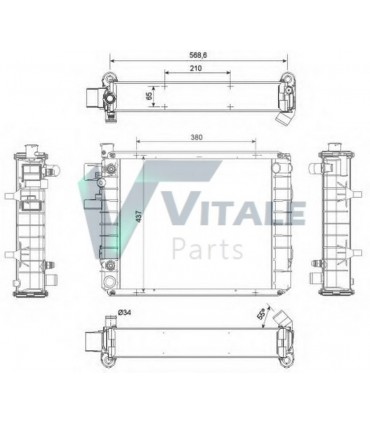 Radiatore acqua per carrello elevatore Hyster Yale 1737170-2039172 580015726 580018726 8504628 YA737170