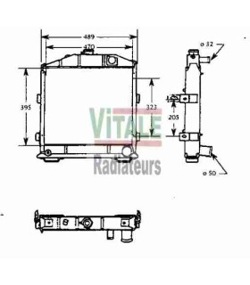 Radiateur moteur CASE-I.H 633,733,833.