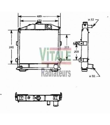  Radiateur moteur CASE-I.H 633,733,833.
