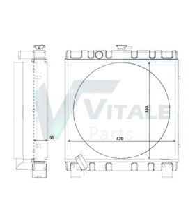 RADIADOR DE AGUA PARA KUBOTA SERIE D 1105 D 1667972002