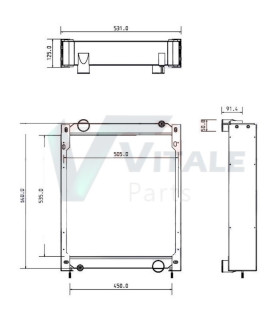 Radiateur moteur Tracteur RENAULT AGRI 58.12 / 58.32 