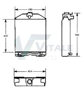 Radiateur eau pour Tracteur Renault Agri: R 551 /556 / R 651 / 652 / 681