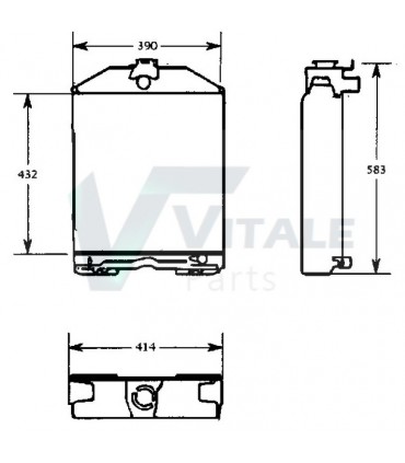 Radiateur eau pour Tracteur Renault Agri: R 551 /556 / R 651 / 652 / 681