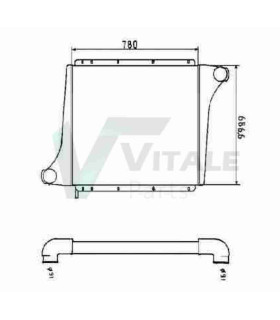 ECHANGEUR AIR INTERCOOLER RENAULT TRUCKS  RVI G280-G305-GRX305-R310-R340-R350-TR305-TRH305
