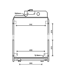 Radiateur moteur Tracteur Renault Agri: R 551 /556 / R 651 / 652 / 681