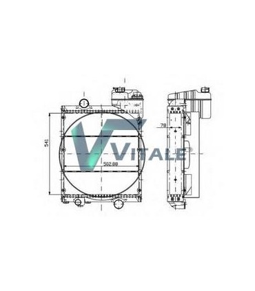 Radiateur eau pour Tracteur Renault Agri: R 551 /556 / R 651 / 652 / 681