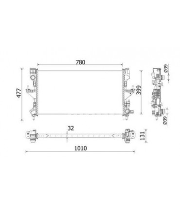 RADIATOR SUITABLE FOR FIAT DUCATO 2L3 PEUGEOT BOXER 2L3 1382422080 1382422080