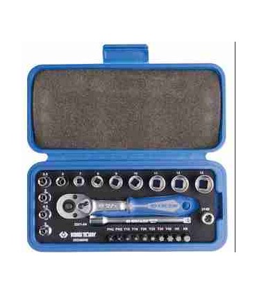 COFFRET KING TONY Cliquet et embouts 1/4" - 25 pièces