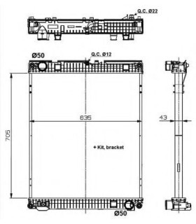 RADIATOR SUITABLE FOR  MAN  81061006667 81061016493 81061016503 81061016777