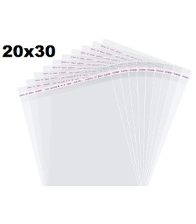 Transparent Glossy Plastic Bags with Self-Adhesive Seal 100 Pieces