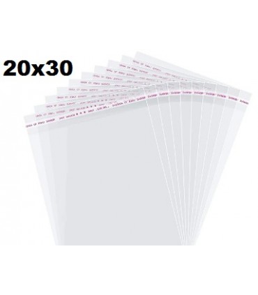 Transparent Glossy Plastic Bags with Self-Adhesive Seal 100 Pieces