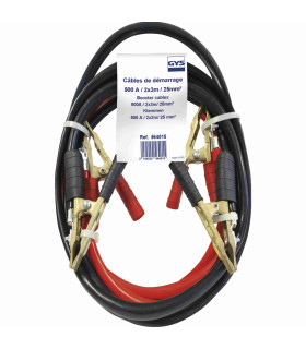 GYS CABLES DEMARRAGE 500A 2x3m Pinces Pro Laiton Pur