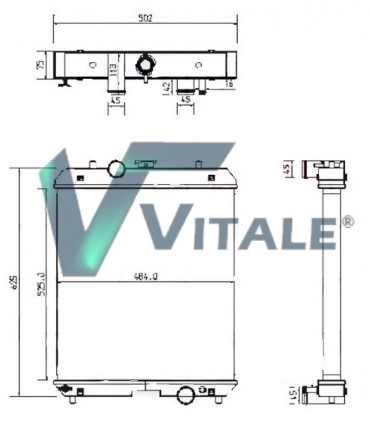 RADIATORE PER GENERATORE KUBOTA V3800DI T MOTORE ATLAS COPCO QAS 30 1626074500 3A75117101