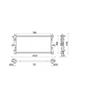 RADIATEUR POUR  FIAT PEUGEOT 1398450080 FI845080
